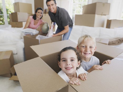 Boxes and packing materials prepared for a local move in Edgware