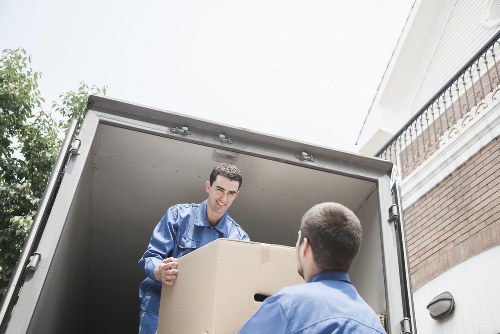 Packing boxes and organising belongings before a local move