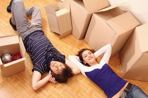 Commercial relocation items organised for transport in Edgware