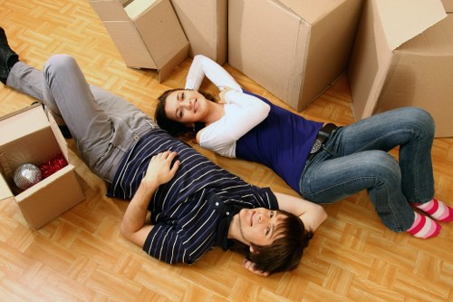 Friendly removals team handling a move in Edgware